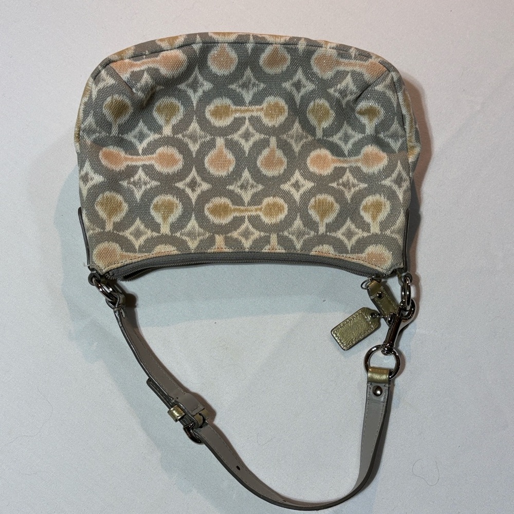 Coach Kristin IKAT Hobo Handbag Purse Grey Shimmer EUC - Picture 14 of 14